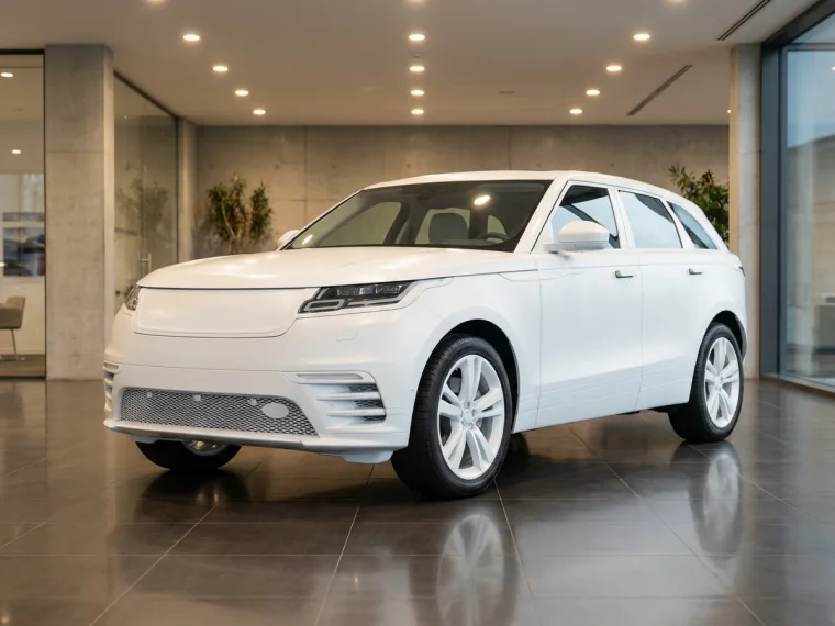 A brand-new car in a UAE showroom