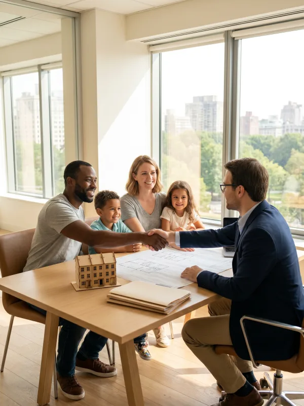 A happy family in the home they co-own with their Islamic bank in the UAE