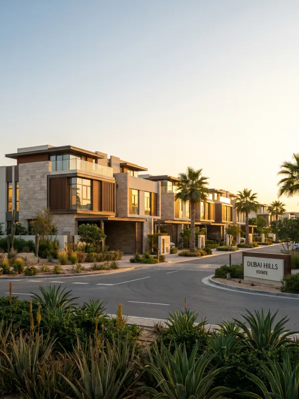A row of UAE townhouses financed through diminishing partnership